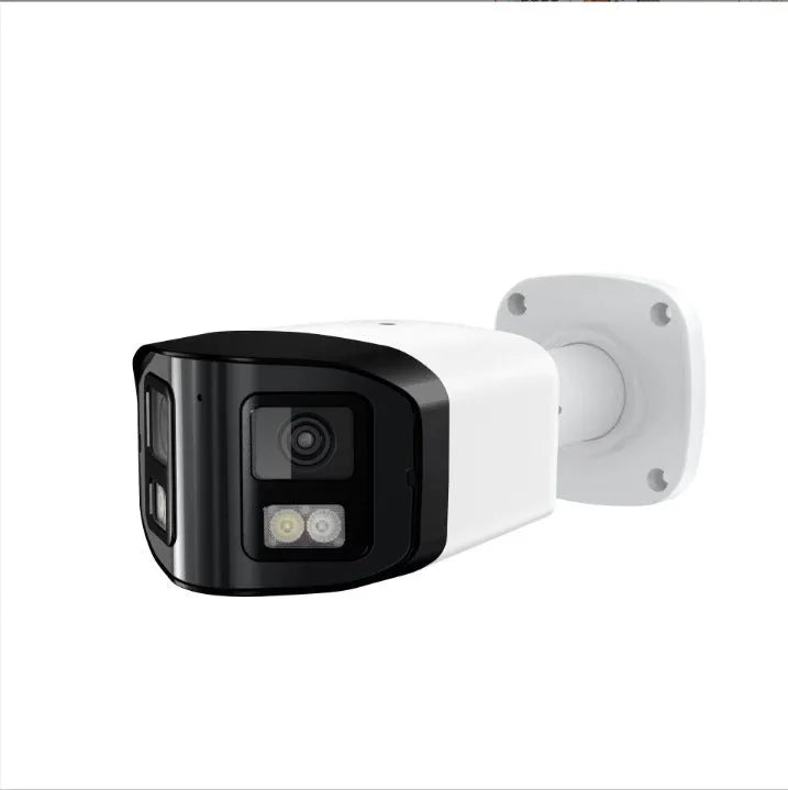 4MP dual-lens IP security camera with safety belt mounting system for outdoor CCTV surveillance