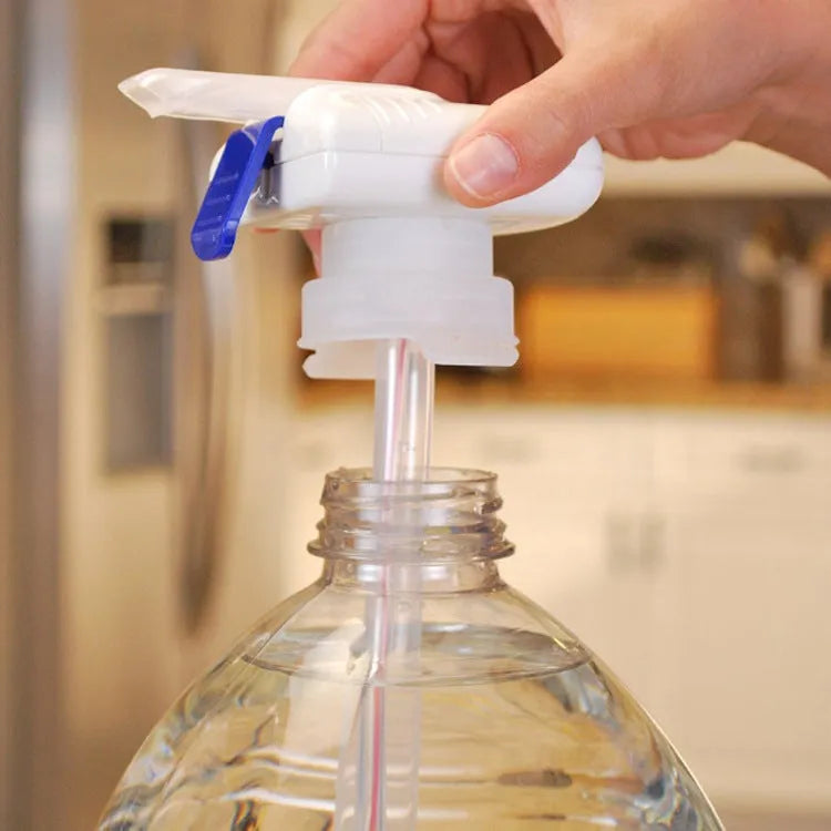 Electric pumping water device with press handle for milk and juice dispensing