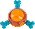 Interactive dog chew toy with rubber bones for small and medium puppies, shown as slow feeder puzzle
