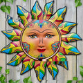 Iron sun face metal wall hanging decorative craft for indoor living room decoration