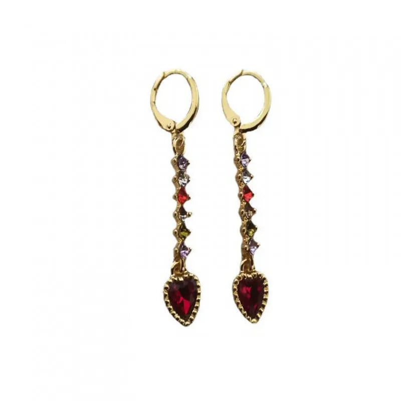 Women's heart-shaped fashion earrings in gold or silver electroplated alloy