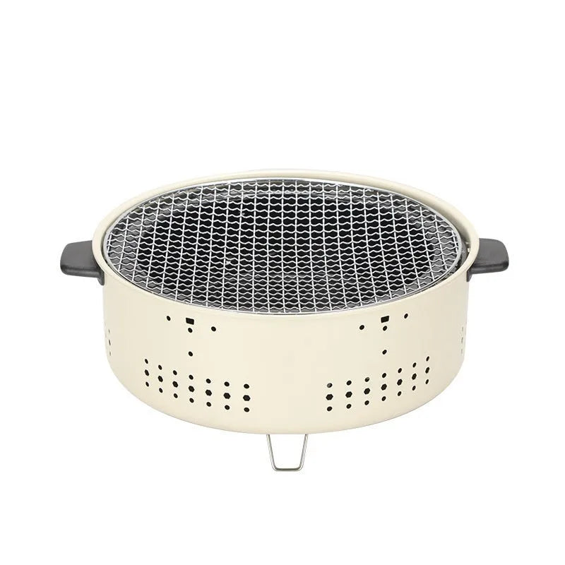 Indoor portable charcoal stove with grill rack disk for baking and tea cooking