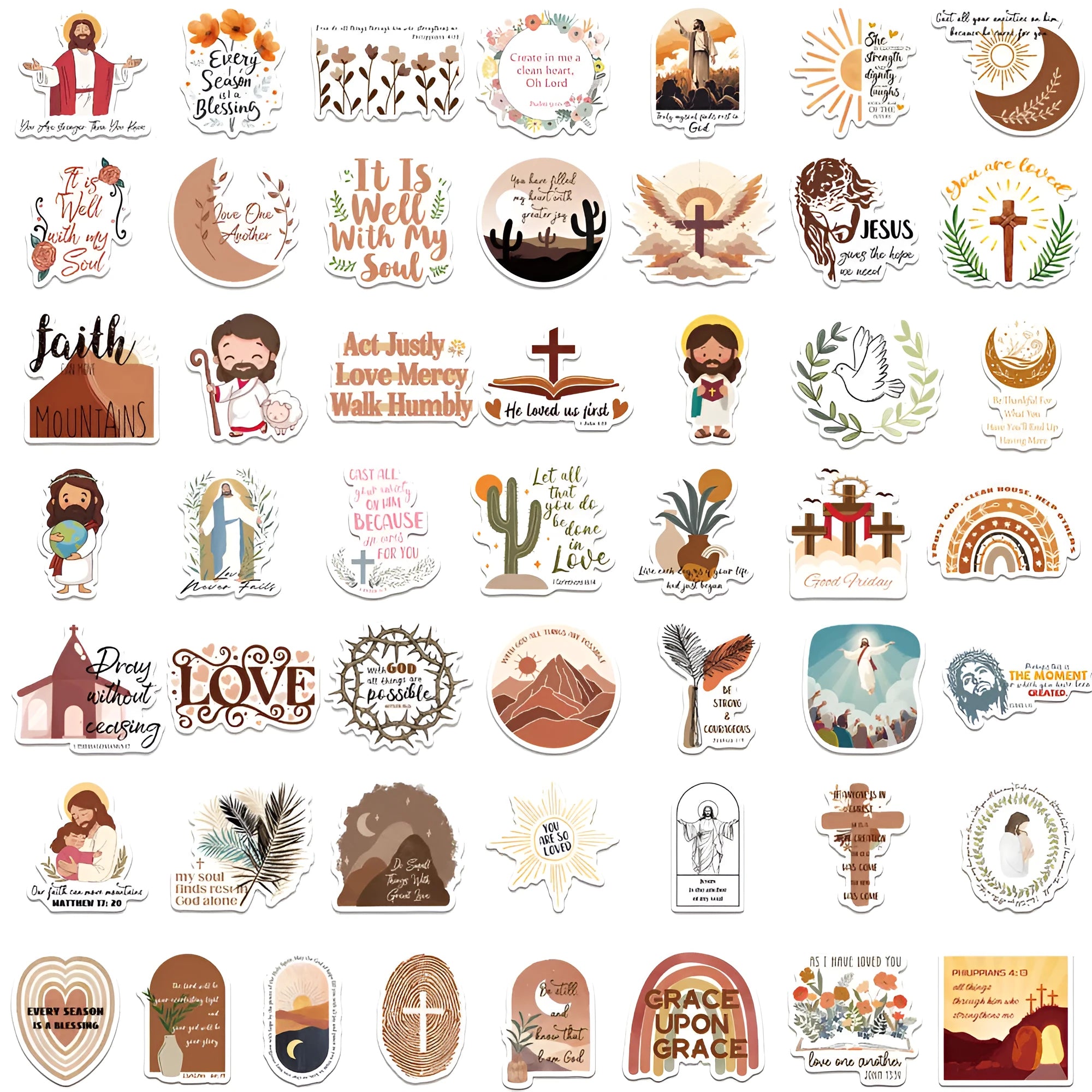 Set of 50 printed graffiti decorative stickers with random patterns for personalisation