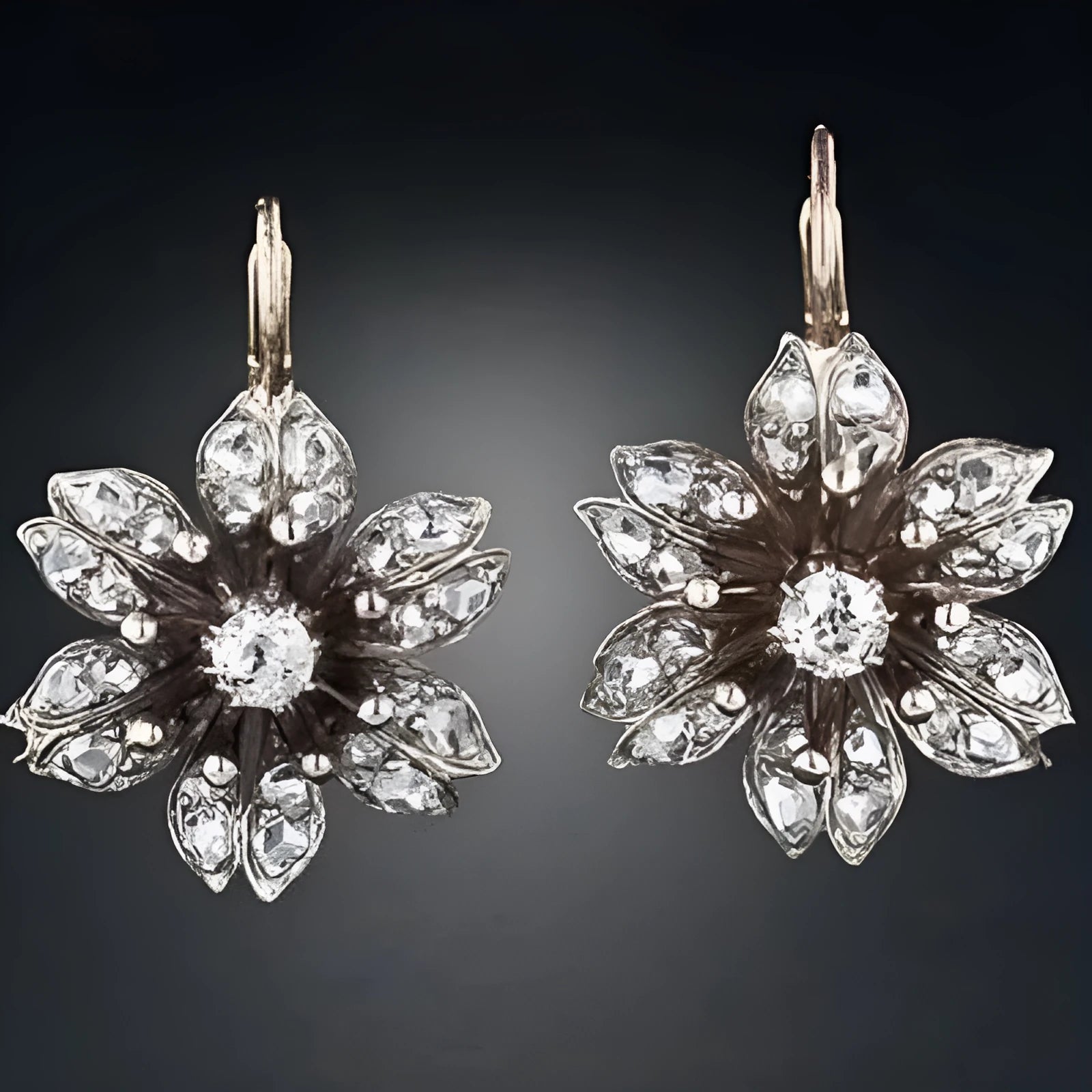 Silver retro fashion creative alloy earrings with electroplated finish for women.