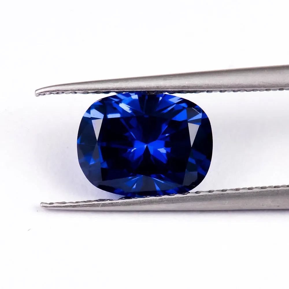Royal blue cultivated gems with love shaped tiara cut in multiple shapes and carat weights