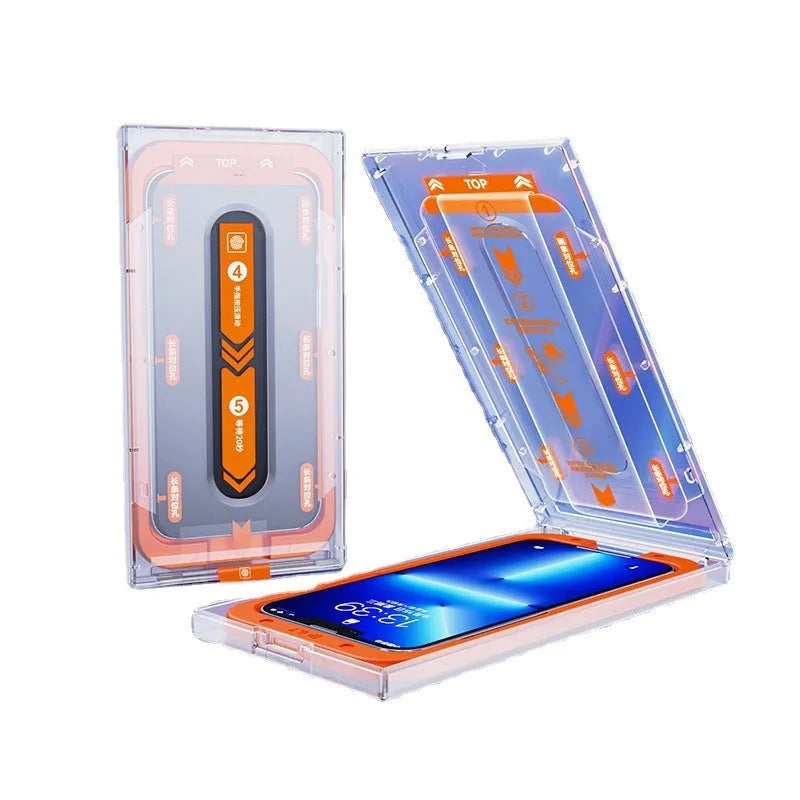 Anti-peep tempered glass screen protector for iPhone with dust-free clean room and HD electroplating