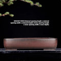 Rectangular antique purple clay flower pot measuring 60x44x13 cm