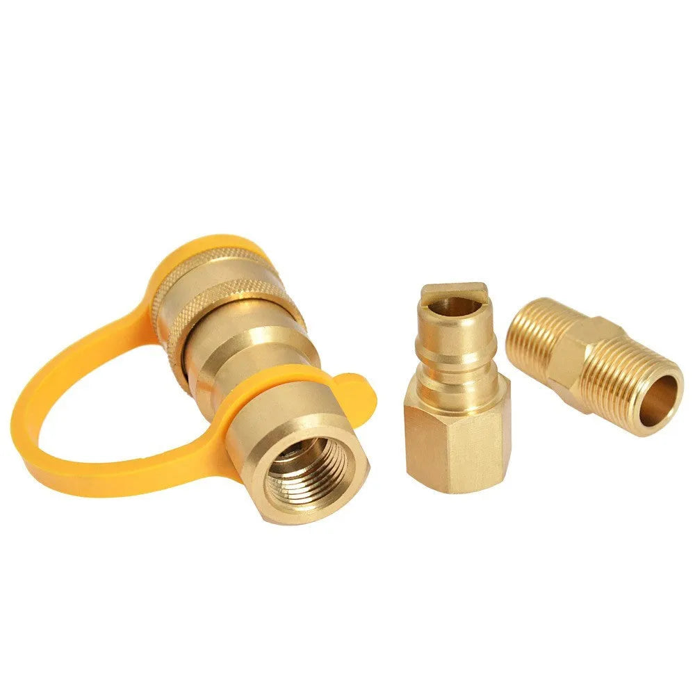 Brass gas propane conversion charging connector with 3/8 inch threads