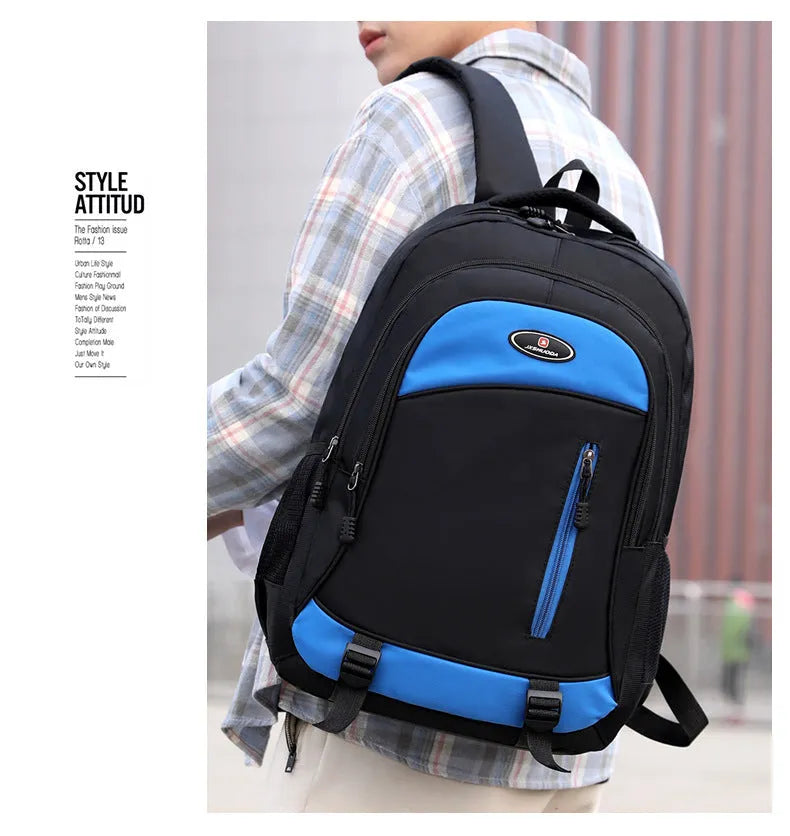Waterproof school backpack with airpillow straps in black red blue grey colour options