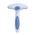 Stainless steel double-row pet grooming comb for dogs with blue or white handle options