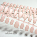 Frosted velvet Cat's Eye Aurora effect artificial nail set in short ladder sizes on a display card.