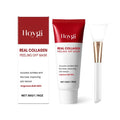 Collagen peel-off mask jar and applicator brush on a white background.