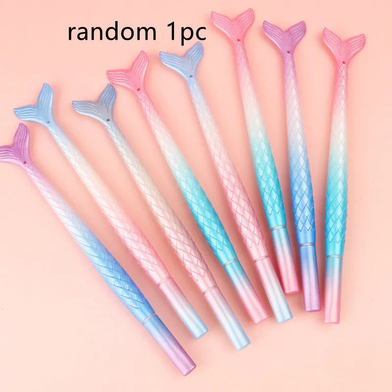 Creative cartoon mermaid pen with a 0.38mm fine tip and plastic shell.