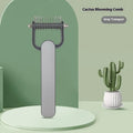 Green and grey dog grooming combs with stainless steel detangling teeth