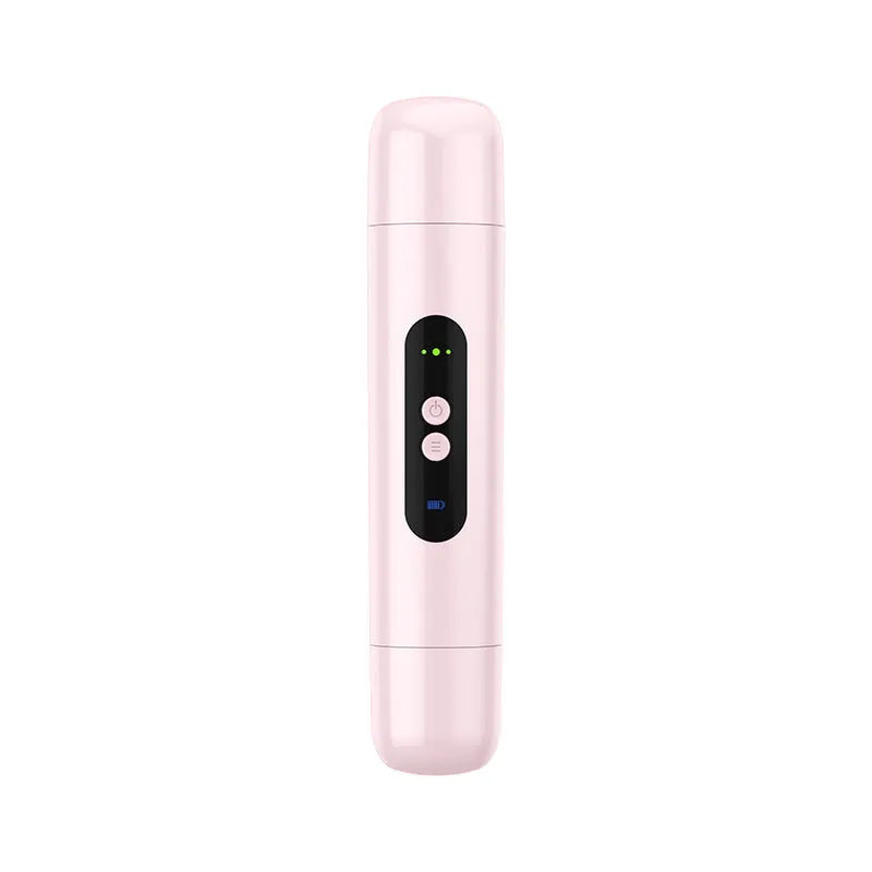 Portable white electric depilator with floating blade and USB charging for body hair removal