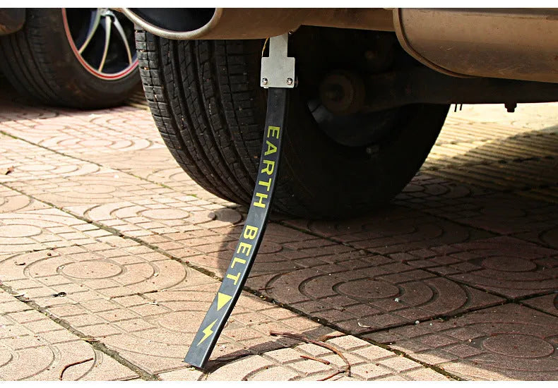 Black rubber car electrostatic grounding chain measuring 370mm with copper wire for vehicle static discharge
