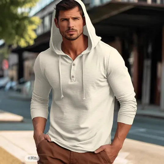 Cotton pullover hoodie for youth in dark blue, apricot, black, blue, white, or light green.