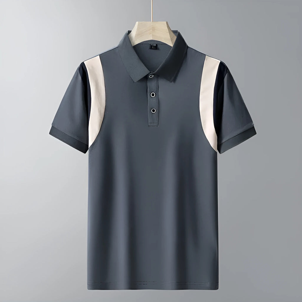 Men's thin cotton Korean style striped short sleeve t-shirt in loose fit