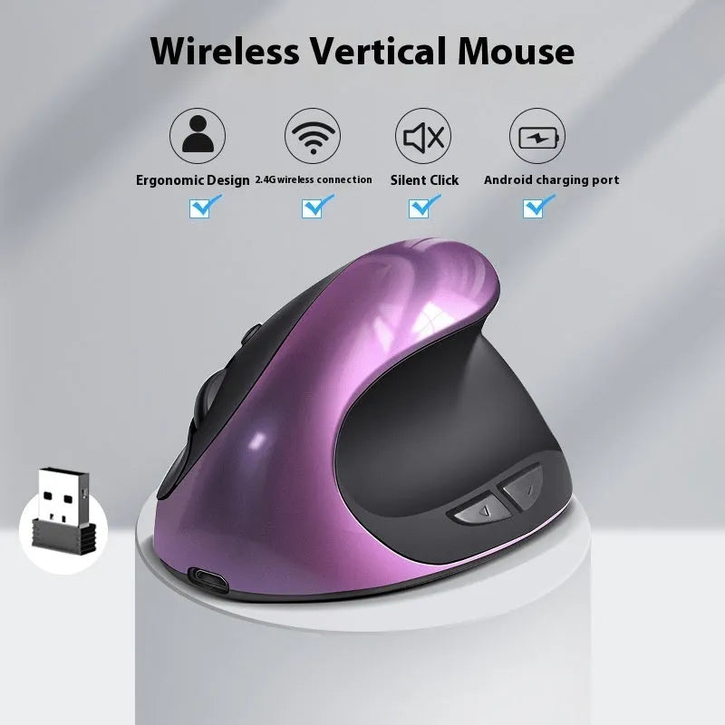 Three Generations vertical ergonomic mouse with wireless charging in multiple colour options