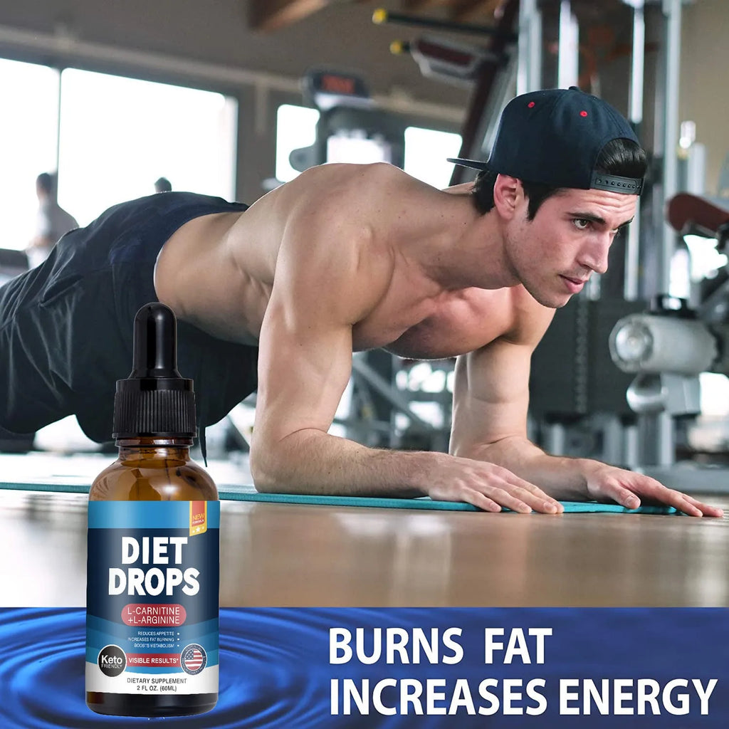 60ml bottle of ketone drops dietary supplement liquid.