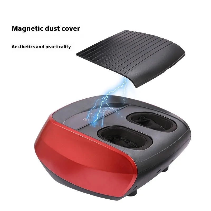 Flip automatic foot massager in black on a white background, showing controls for timer and functions.