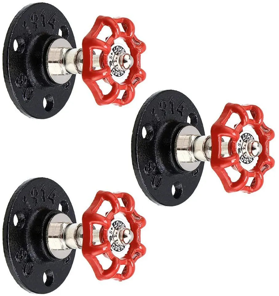 Modern minimalist metal wall hook in a water pipe style, shown in black, green, and red colour options.