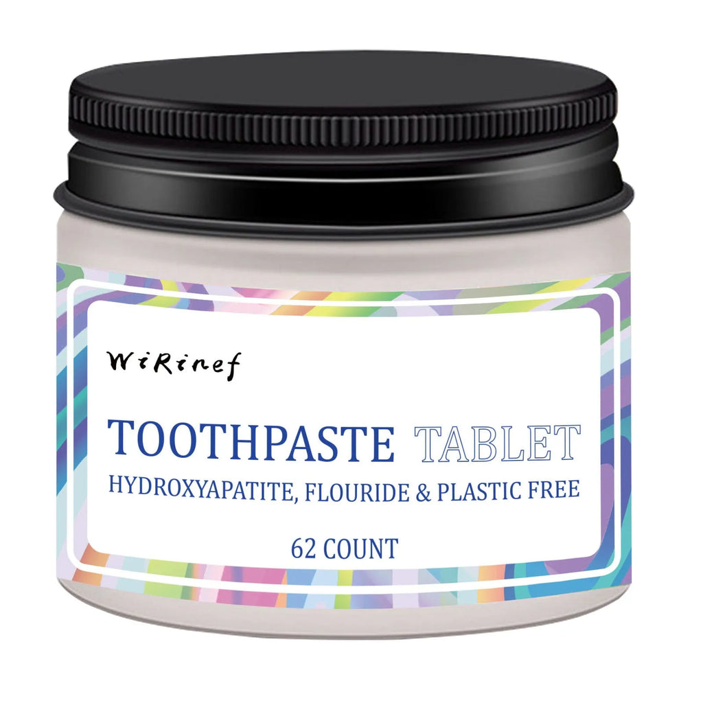 62 piece solid toothpaste tablets in TP19 format for portable oral hygiene