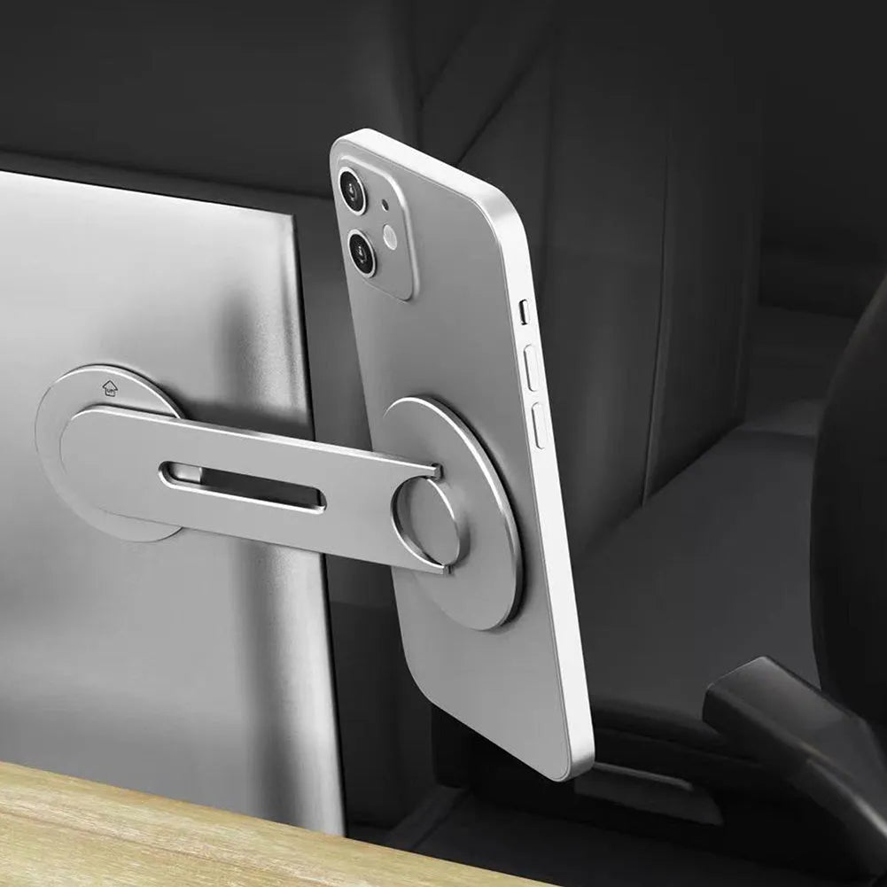 Tesla magnetic car phone holder for suspension screens in aluminium alloy with silicone components