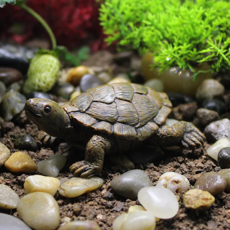 Realistic resin turtle garden ornament for micro landscape arrangements