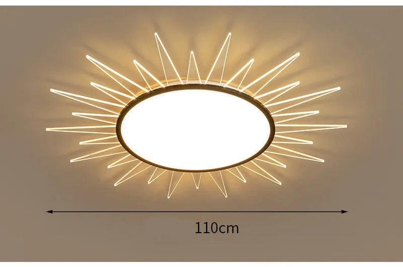 Modern round aluminium LED ceiling lamp with remote control dimming for living rooms