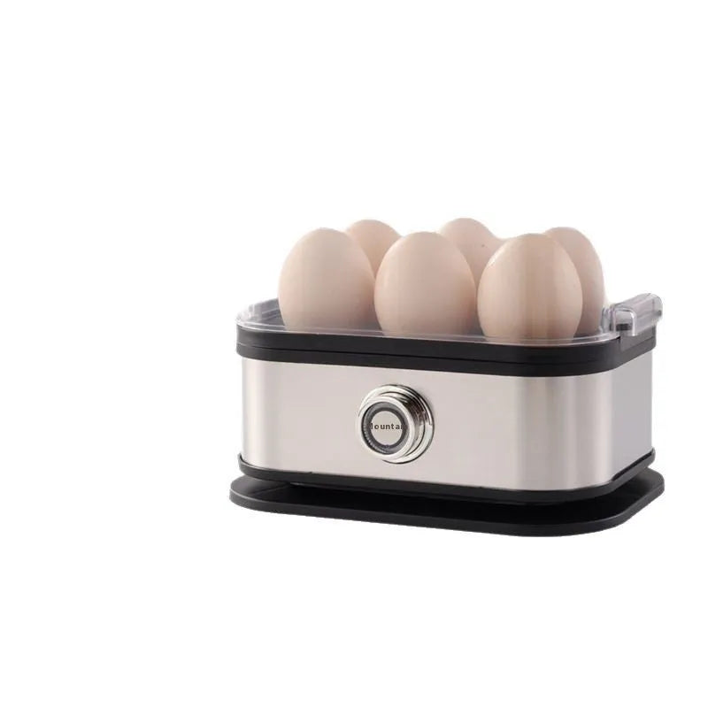 Black stainless steel portable egg boiler with carrying belt