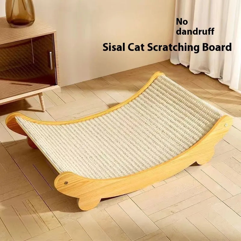 A large and a small sisal blanket cat scratch board in a pastoral style.