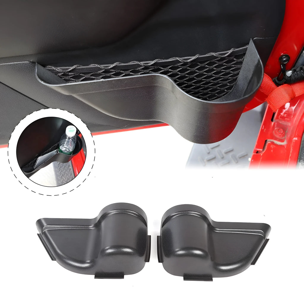 Black aluminium alloy car interior storage box with net pocket for behind-seat organisation