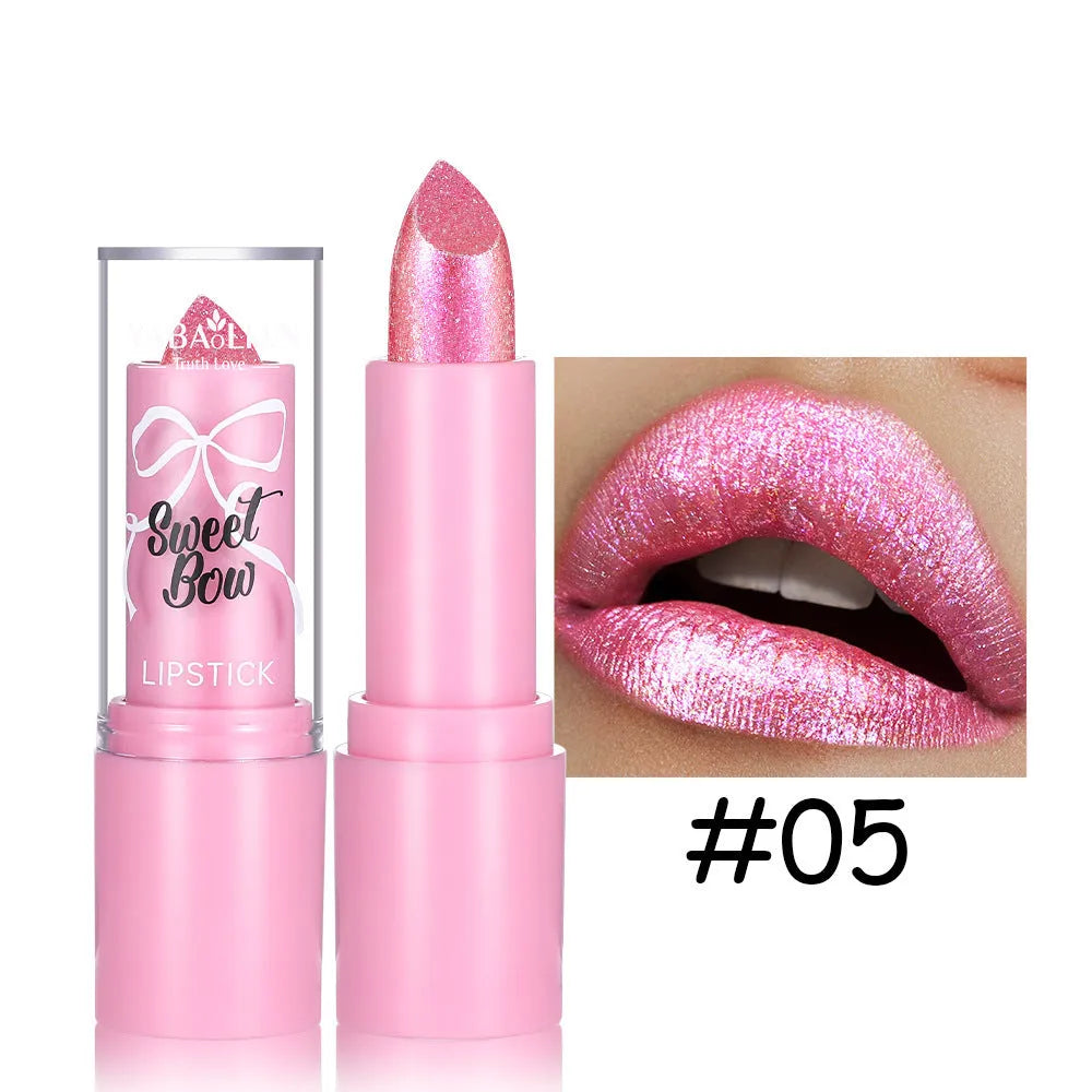 Sweetheart Bow XINGX Diamond Lipstick showing decorative casing with six colour shade options