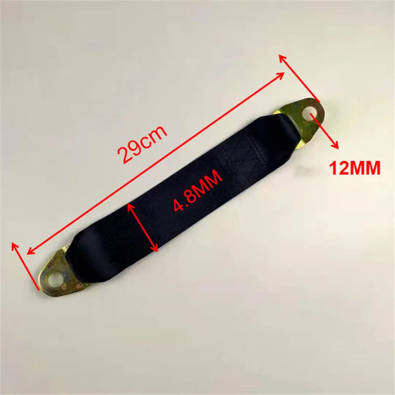 Polyester door latch and door stop fixing belt with included screws and nuts for installation