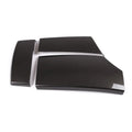 Three black ABS armrest box protective covers with carbon fibre pattern for car centre console