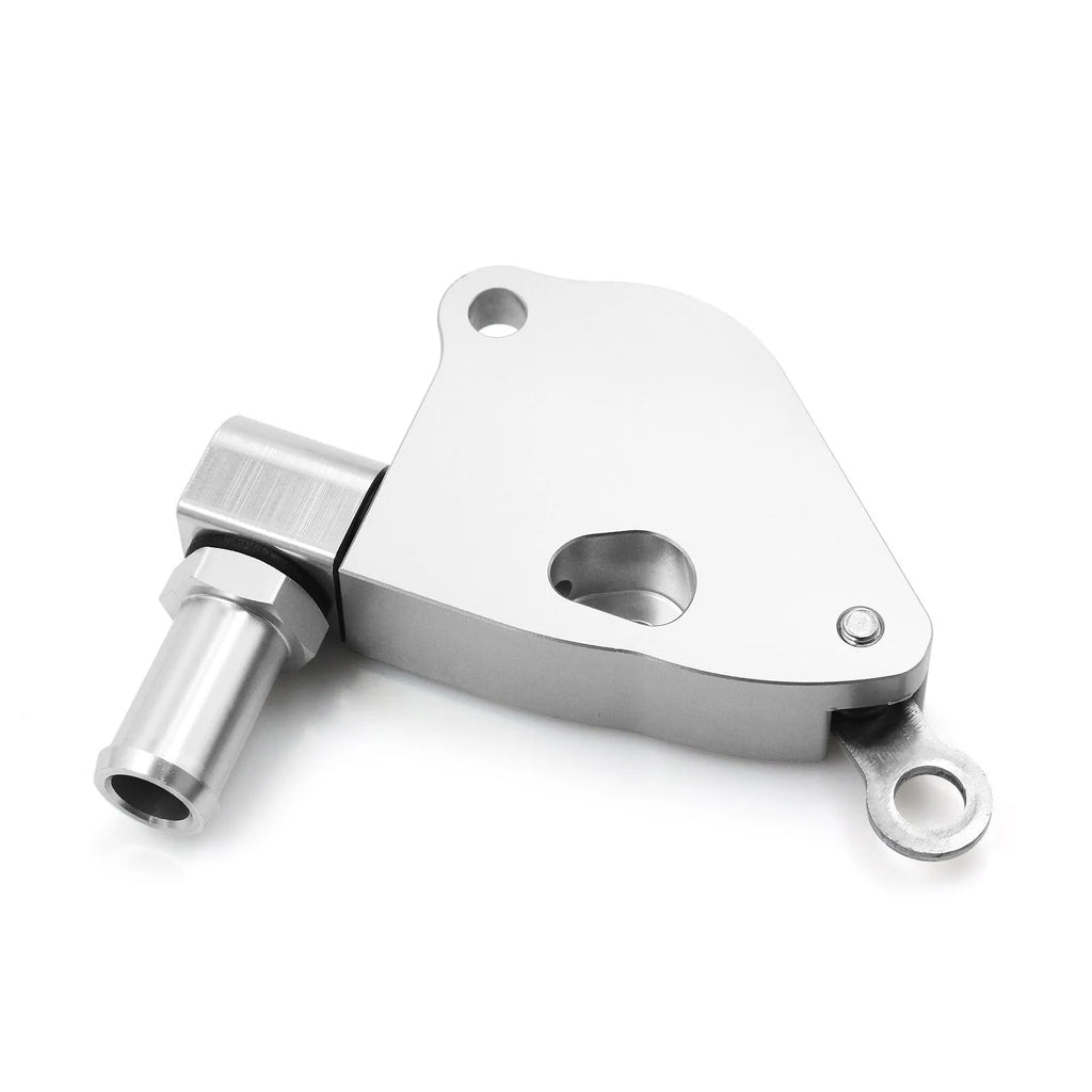 Aluminium K Series intake manifold coolant adapter for K20 and K24 engines.