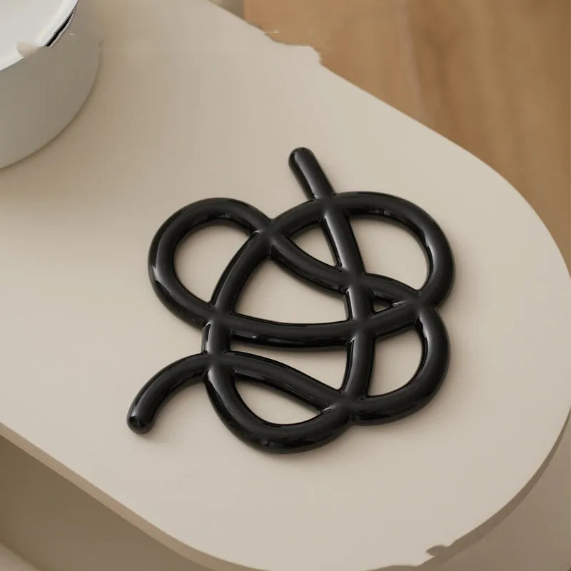 Ceramic heat proof mat with irregular shape for dining table protection in three colour options