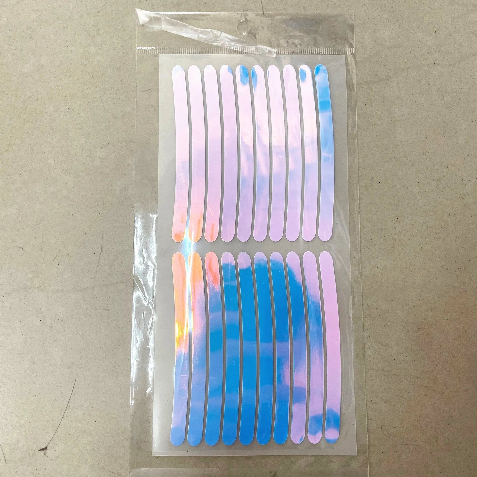 20-piece wheel hub reflective stickers in multiple colours including fluorescent, rainbow, and luminous options