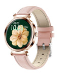 Women's smart bracelet with zinc alloy case and 1.28 inch display in gold colour