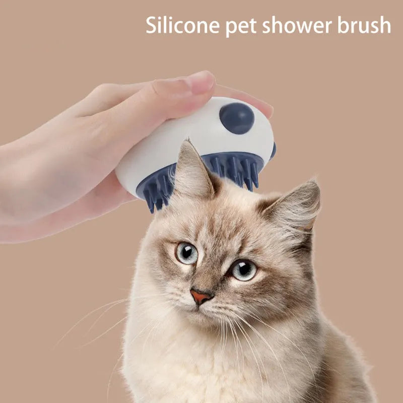 Panda shape silicone pet bath brush with soft bristles for cats and dogs