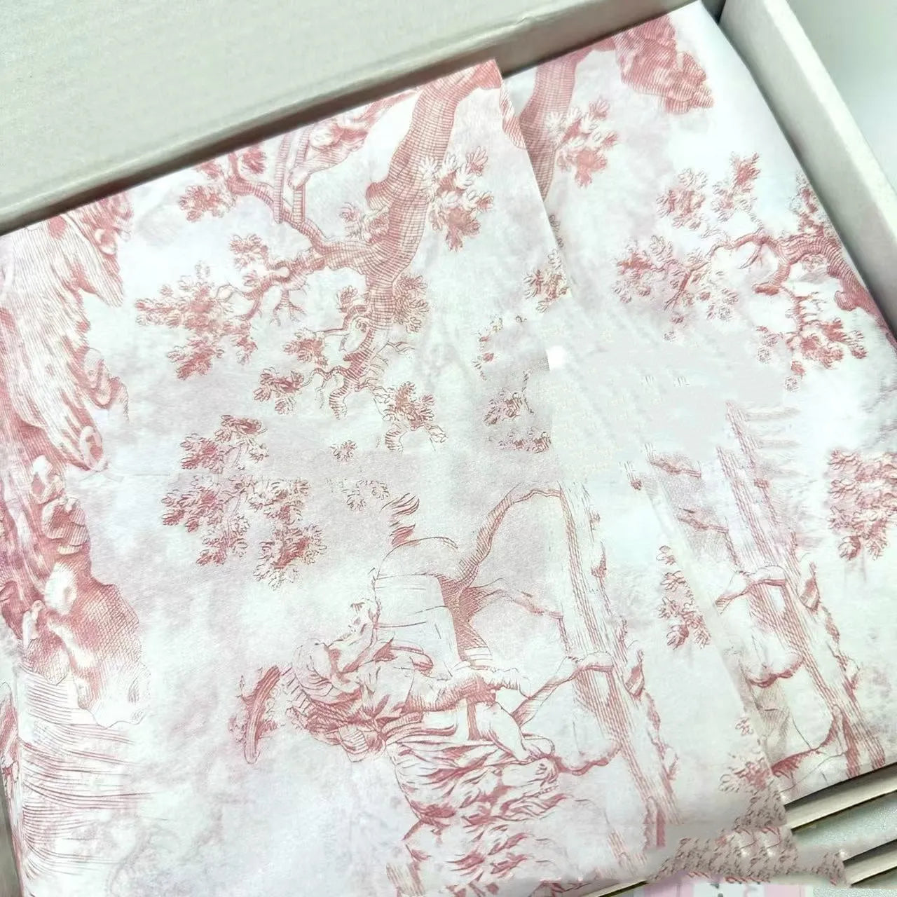 Large sheet of pink and purple retro French style Mg tissue paper, 50cm by 70cm