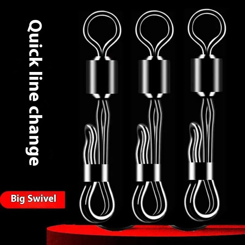 Brass quick change barrel swivel bearing fishing tackle with 8-word ring mechanism
