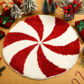 Square Christmas polyester carpet with printed festive design in 60cm or 80cm size