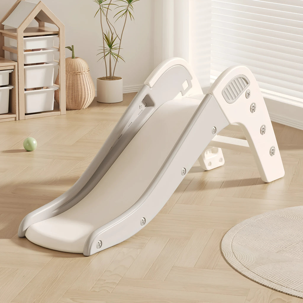 Small plastic baby slide for toddlers under three years old in blue, yellow, brown or grey