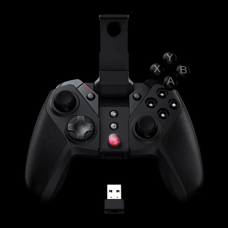 Black Gaishi game controller with type-C port on a dark surface