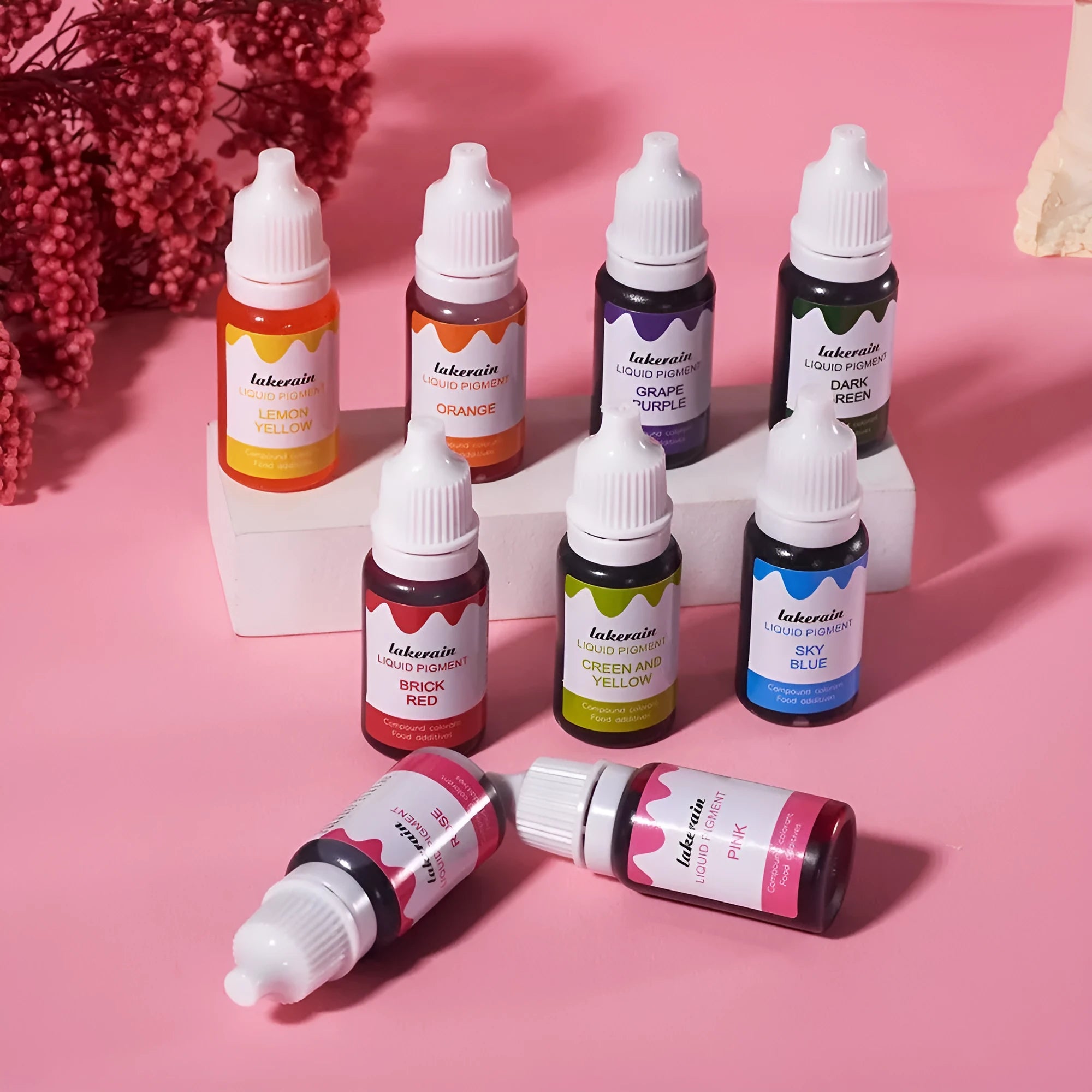 24 bottles of natural food colouring pigment set for handmade soap and cake decorating