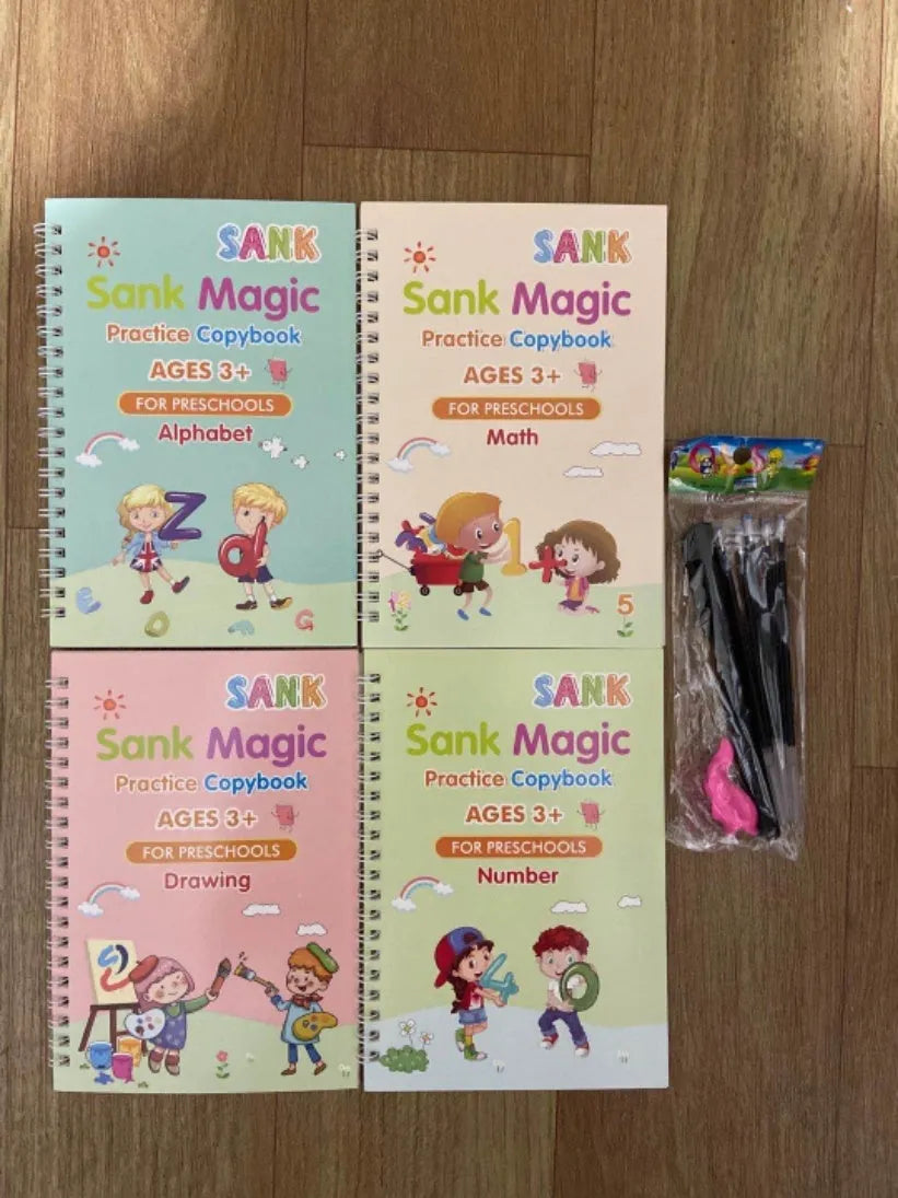 Magic calligraphy copybooks with three-dimensional slot design for children's handwriting practice