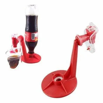Red plastic Magic Tap soda dispenser attachment for 2-litre bottles