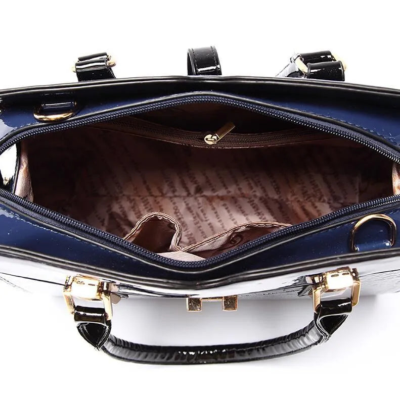 Women's messenger tote bag with crocodile pattern in PU, 31x13x22cm, available in five colours